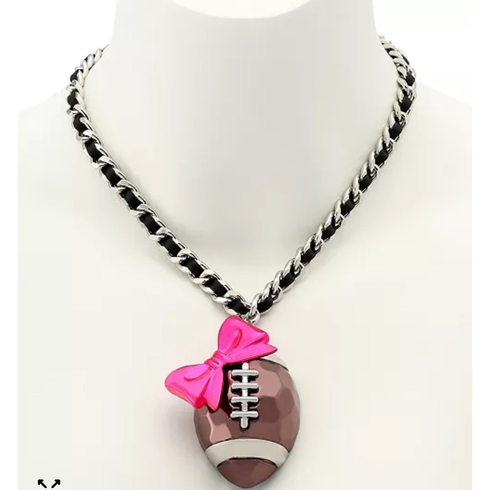 NWT Betsey Johnson Statement Football Necklace NWT